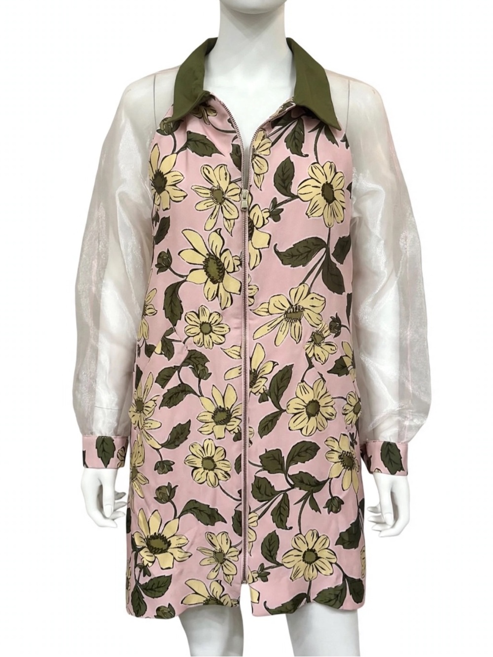 CERVONI Couture Floral Jacquard Silk Organza Statement Jacket Tunic Runway M/L